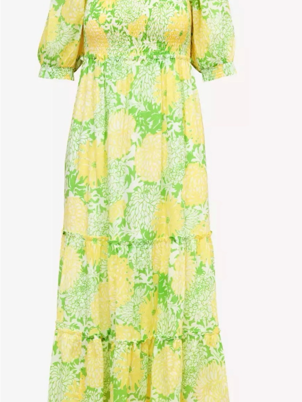 Lilly Pulitzer Hadly Short Slv Maxi Dress Sz XS NWT Crocodile Green Mumbo Jumbo
